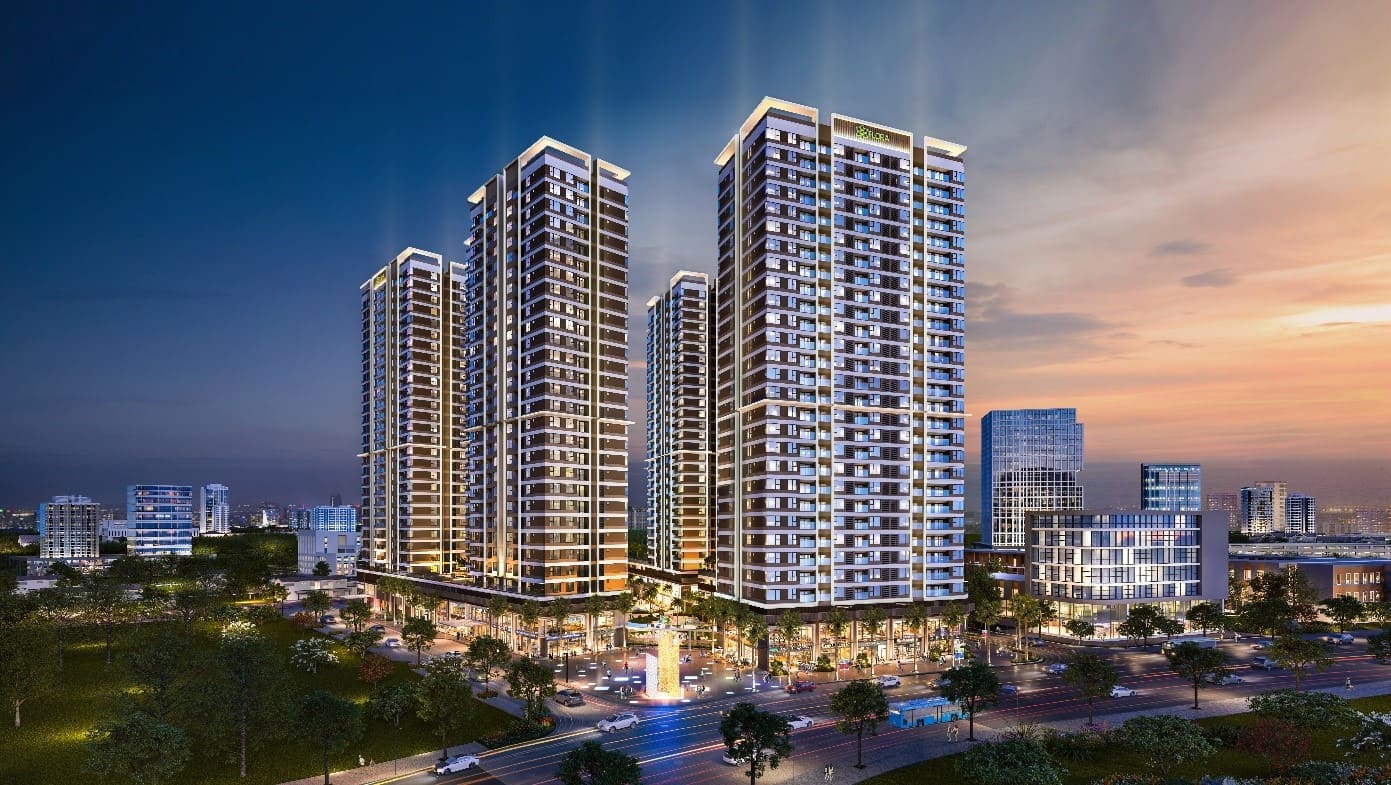 Phối cảnh dự án Akari City tại khu Tây thành phố.