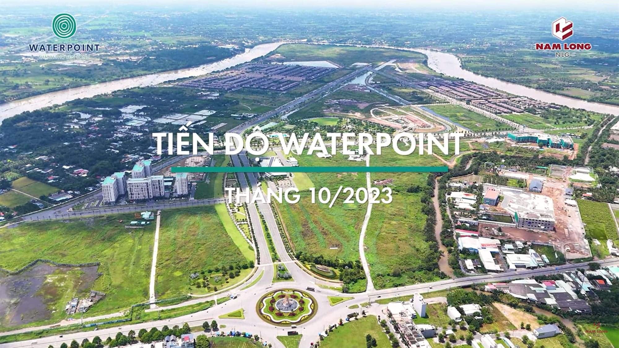 Tiến độ xây dựng khu đô thị Waterpoint vào tháng 10 năm 2023. Tiến độ xây dựng Khu đô thị Waterpoint tháng 10/2023