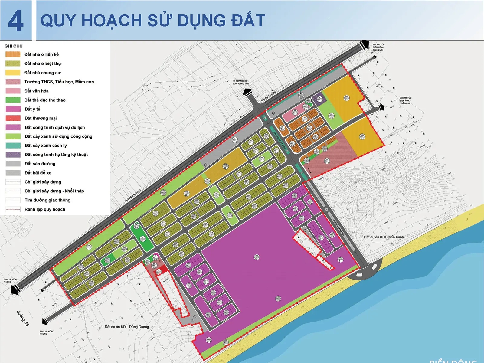 Bản đồ quy hoạch khu đô thị Sun Group Vũng Tàu với vị trí đắc địa gần bờ biển.