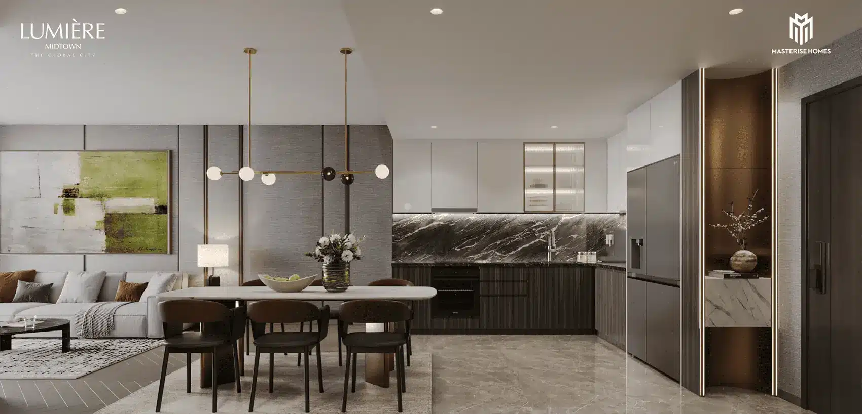Không gian sống sang trọng tại LUMIÈRE Midtown với thiết kế hiện đại và nội thất cao cấp.