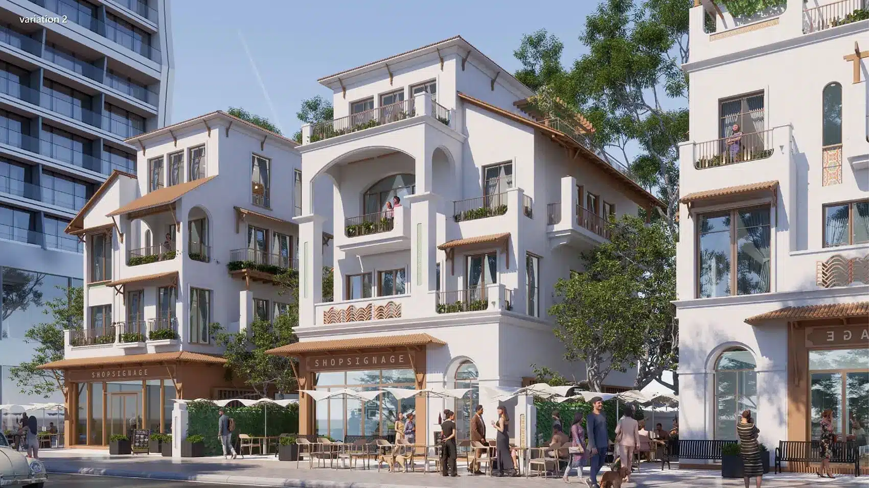 Khu biệt thự sang trọng tại Blanca City, kết hợp nét cổ điển châu Âu và phong cách hiện đại.