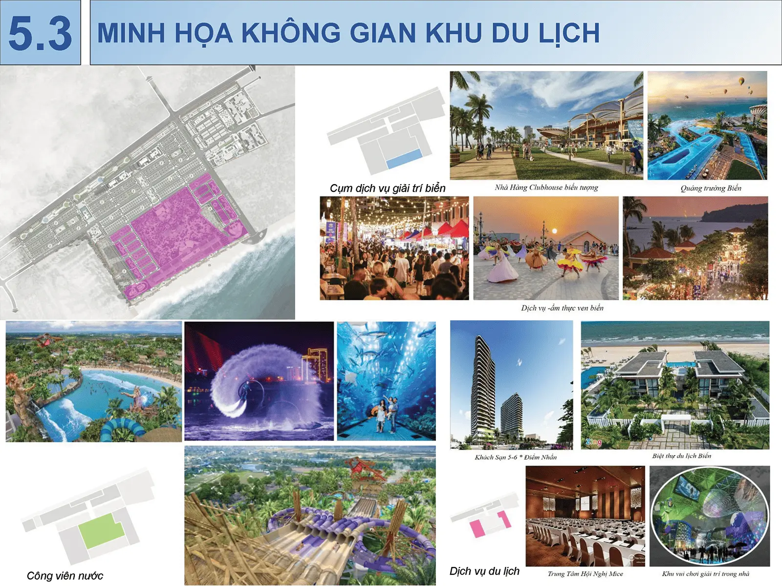 Minh họa quy hoạch khu du lịch Sun Group Vũng Tàu với các tiện ích đẳng cấp ven biển.