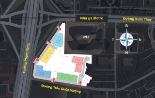Vị trí kim cương Sun Feliza Suites tại ngã tư Phạm Hùng - Xuân Thủy - Trần Quốc Vượng.